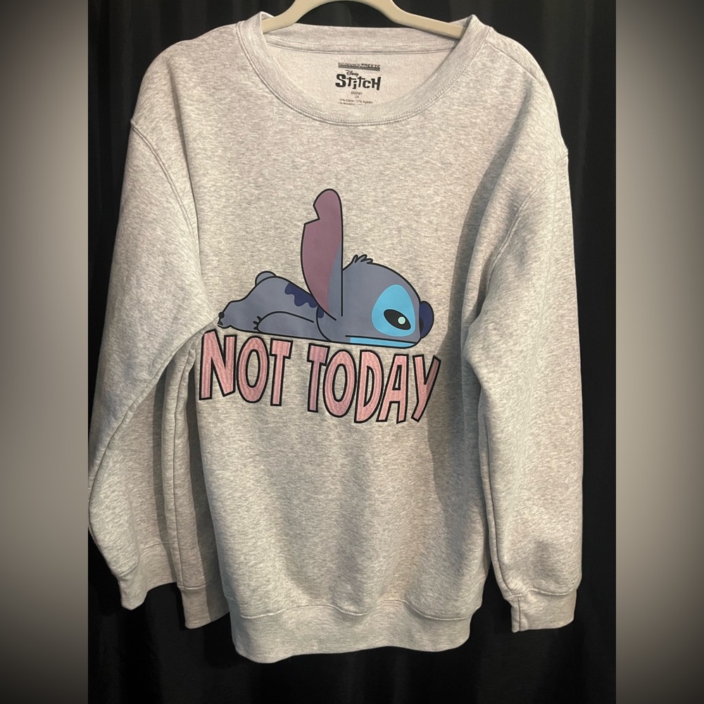 Embroidered Disney Stitch Gray Sweatshirt